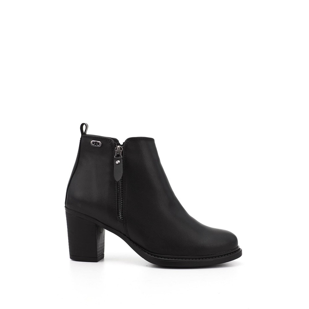 Kadın Siyah Fermuarlı Kalın Topuklu Bot